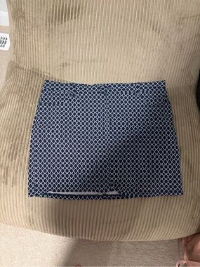 Navy Patterned Women's Mini Skirt